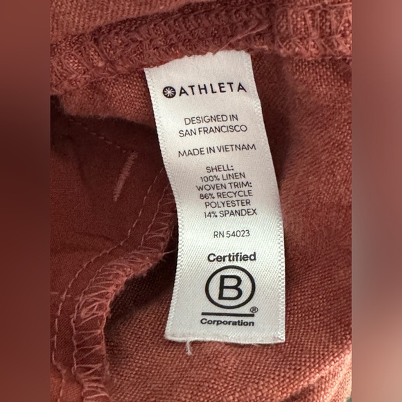 Athleta Cabo Linen Shorts. Rust Red. Women’s Size 10. Inseam 4”. - Picture 4 of 6